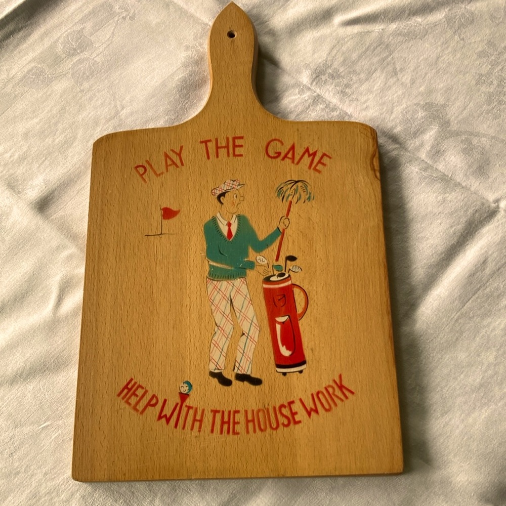 Vintage Wood Golf Themed Cutting Board